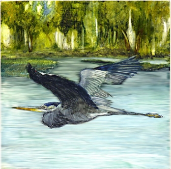 Edgar, the GBH on Phantom Lake, 2009 (watercolor on clayboard)